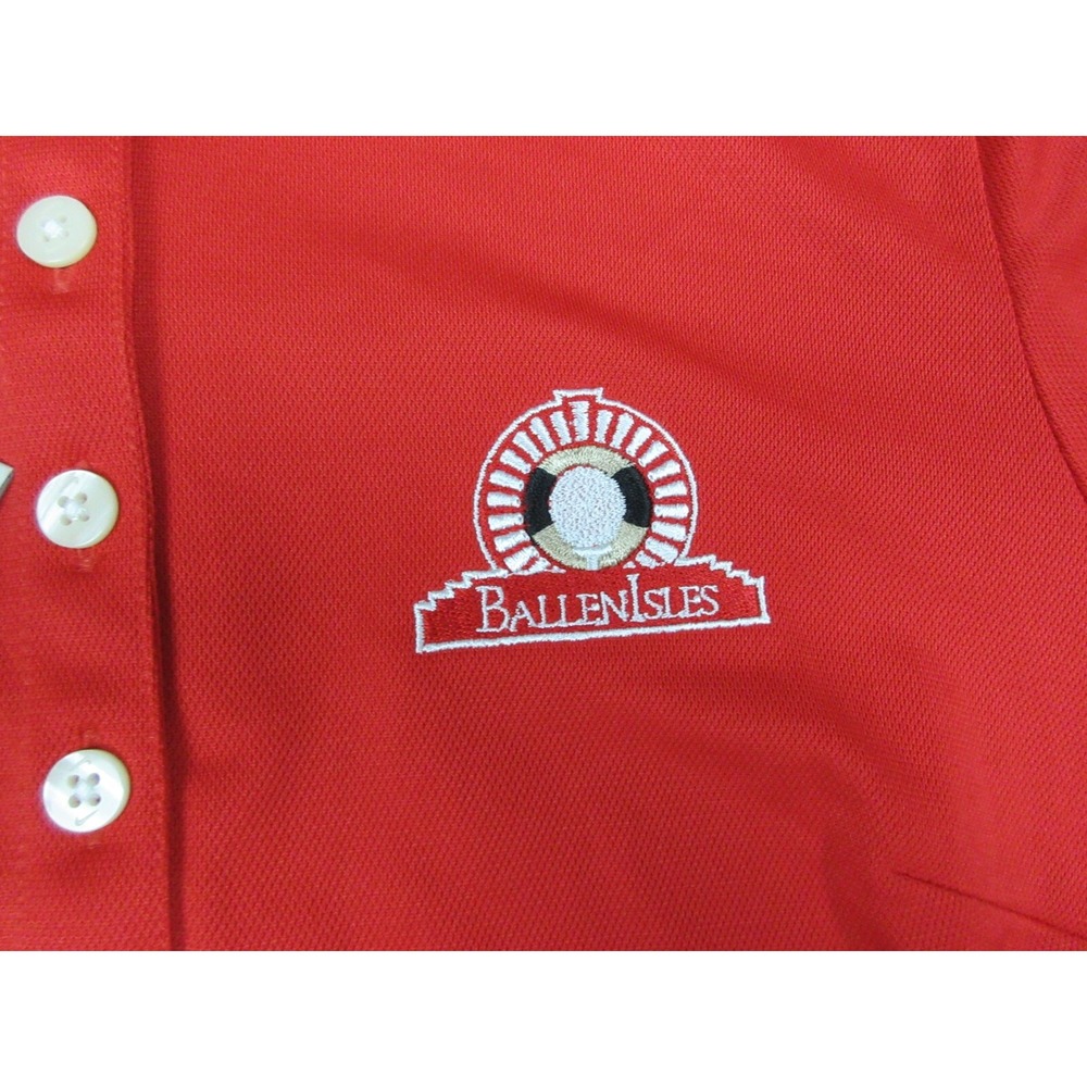 Nike Golf Dri-FIT Polo Shirt Womens Small Red Short Sleeve Ballen Isles Golf Top - Picture 4 of 11